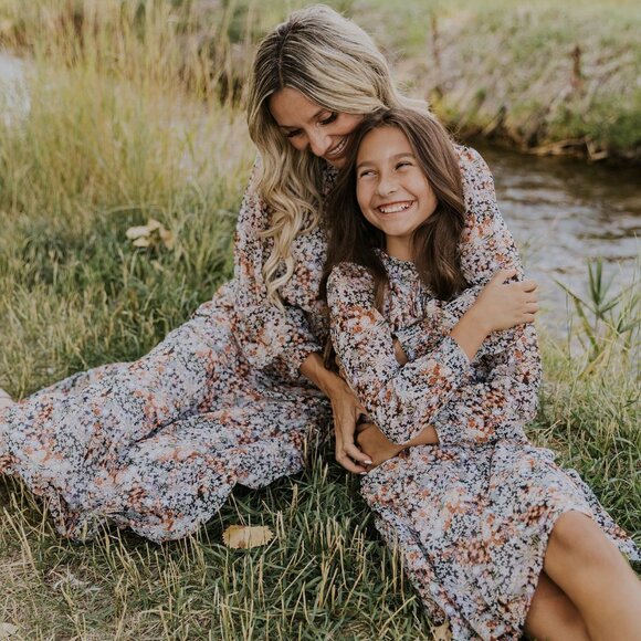 Roolee Dresses & Skirts - Roolee Mom & Mini Glasgow Floral Dress - Chocolate Size S & 7/8
